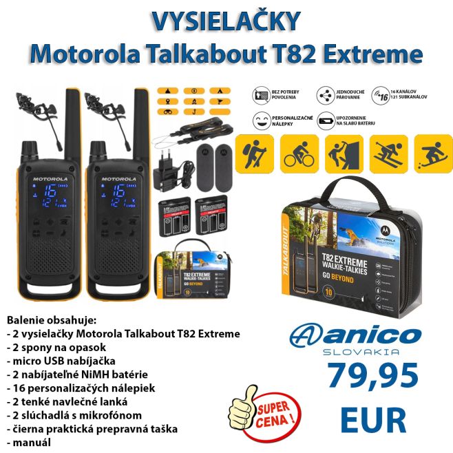 Ponúkame Vám kvalitné vysielačky od renomovaného výrobcu MOTOROLA, na ktoré sa môžete spoľahnúť. K dispozícii komukoľvek...